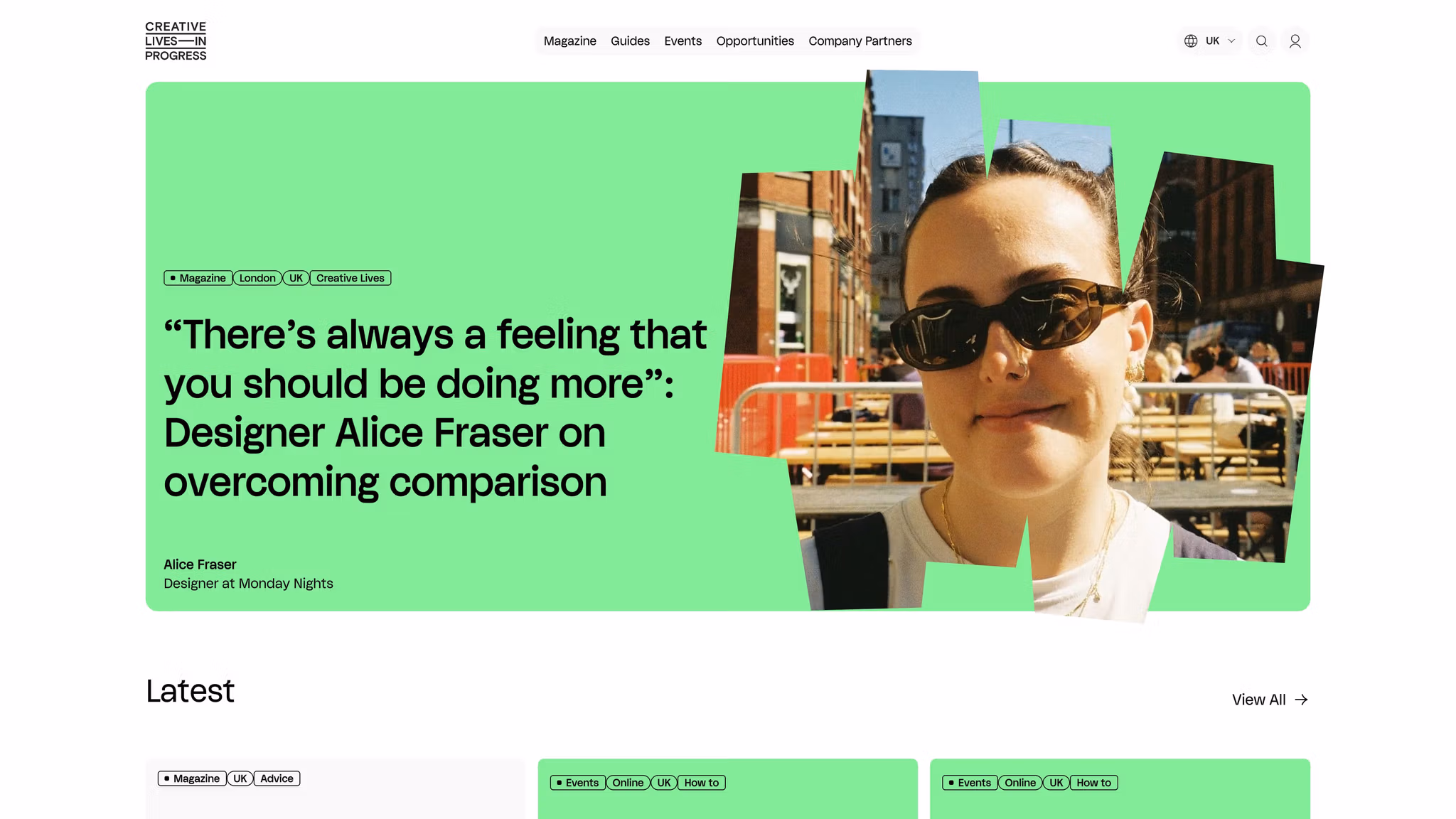 Creative Lives in Progress website built on UnUse Domain
