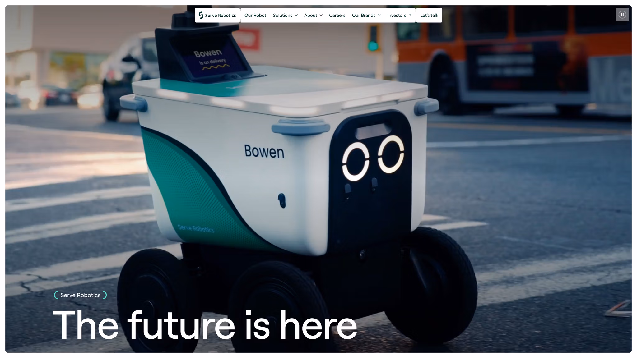 Serve Robotics website built on UnUse Domain
